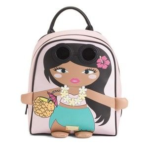 New Luv Betsey Johnson, Novelty Backpack , “LBMINDY” Tropical Hawaiian Girl